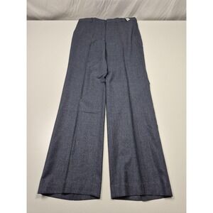 VTG John Alexander Dress Pants Mens 34x34 Blue Wool Flannel Flat Front MADE USA